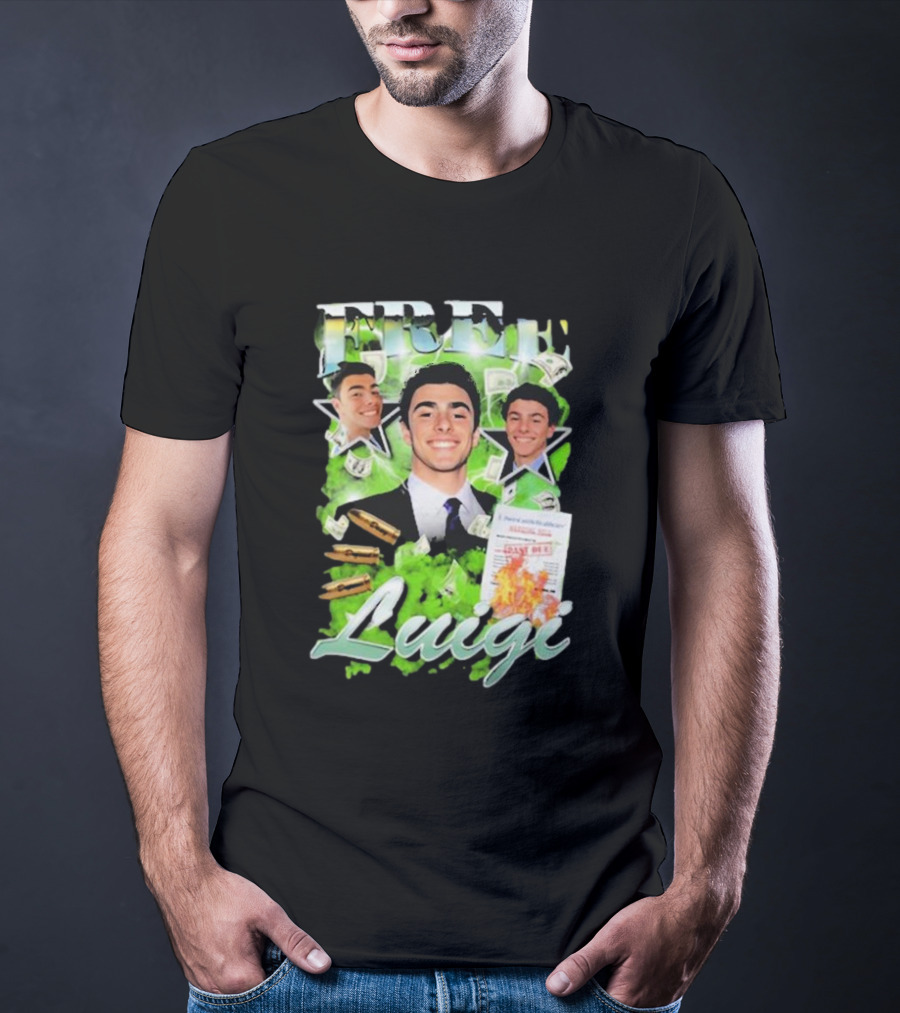 Free Luigi Keiajah Concert Green Money Stars T-Shirt