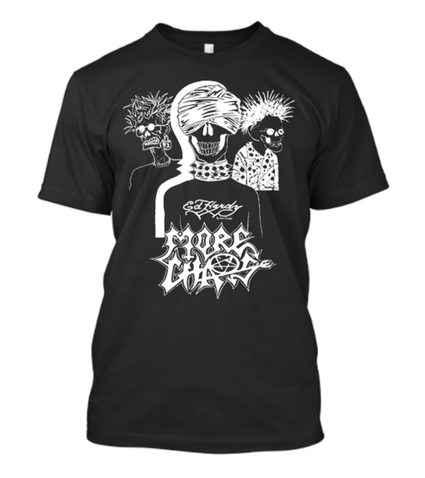 Ken Carson Ed Hardy More Chaos Friends Skulls Retro Punk Style T-Shirt