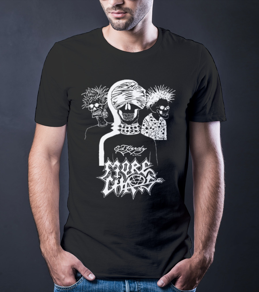 Ken Carson Ed Hardy More Chaos Friends Skulls Retro Punk Style T-Shirt