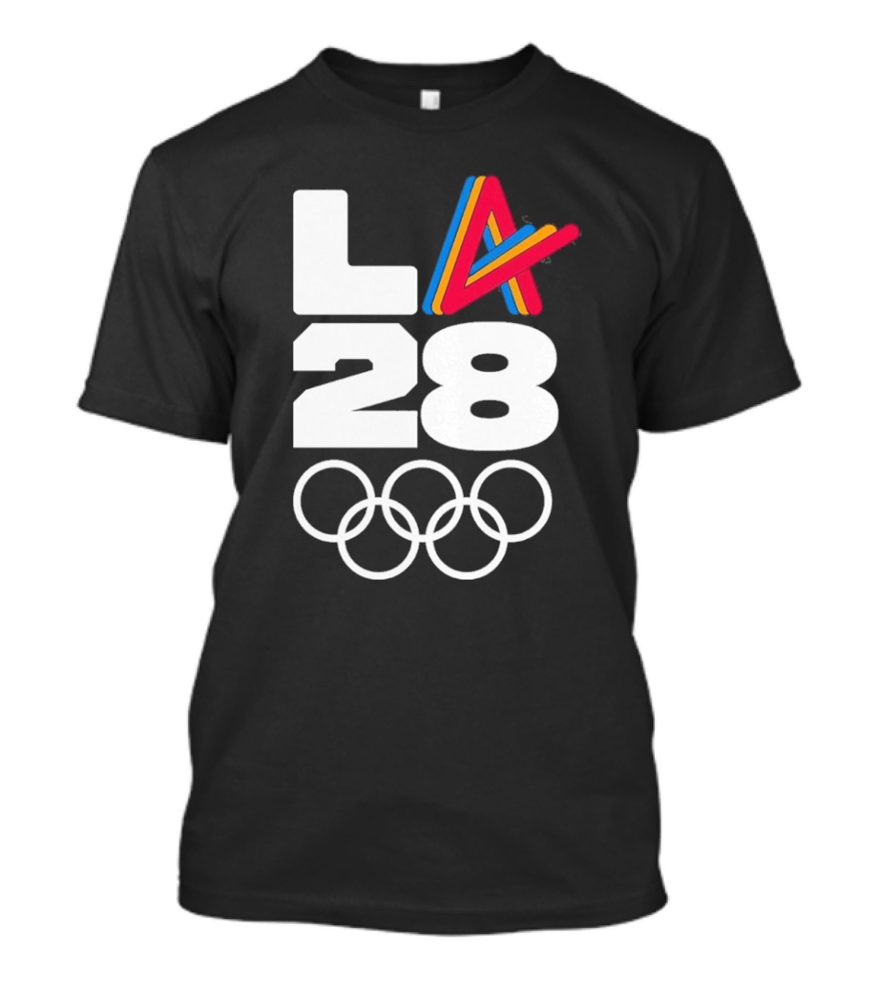 LA 2028 Olympics Multicolor Logo With Rings T-Shirt