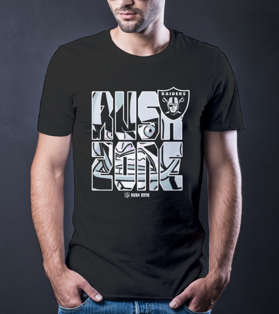 Las Vegas Raiders NFL Rush Zone Cartoon Raiders Shield T-Shirt