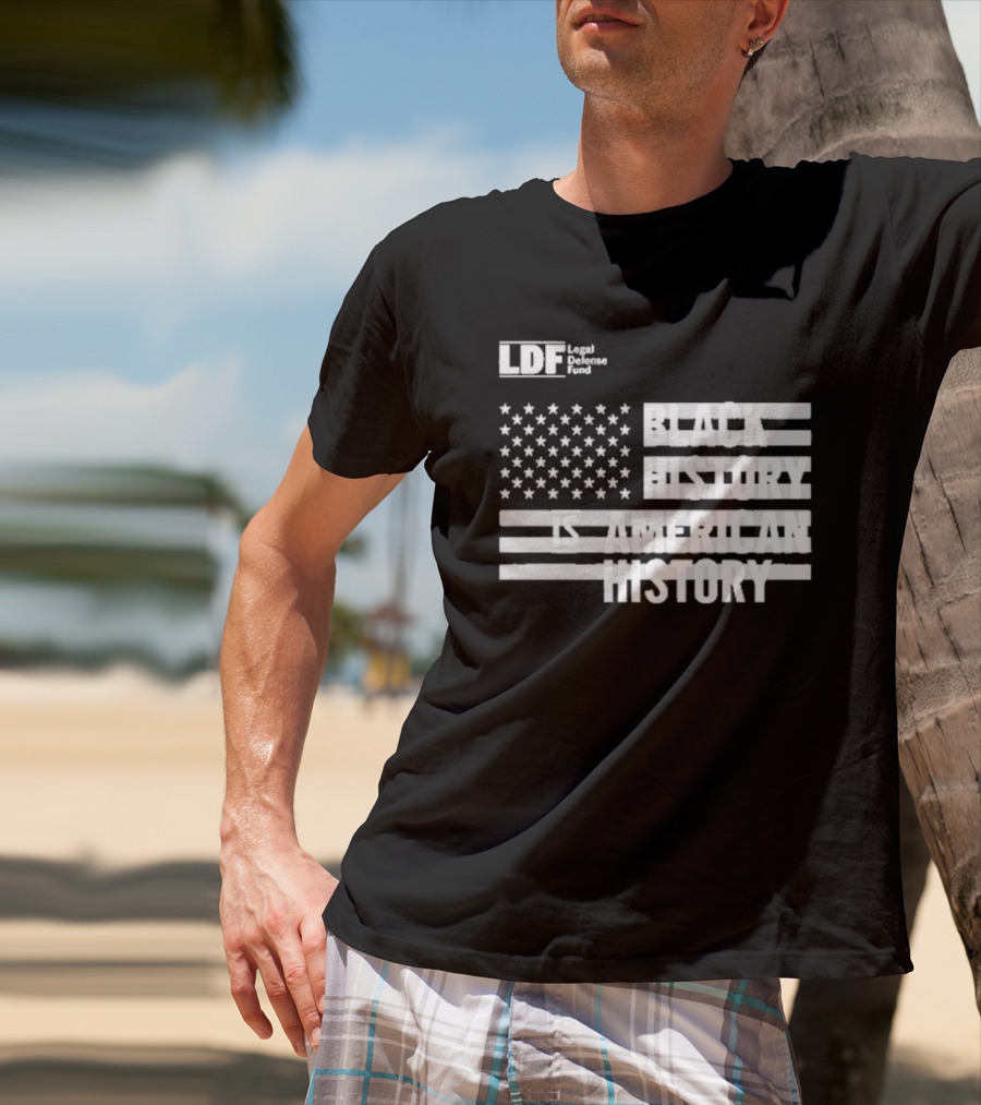 LDF Legal Defense Fund Black History Is American History Flag Stars And Stripes T-Shirt