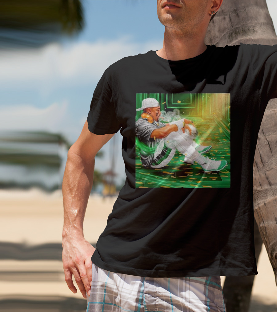 Legendary Jalen Hurts Smoking Cigar MVP Champs Celebration Green Aura T-Shirt