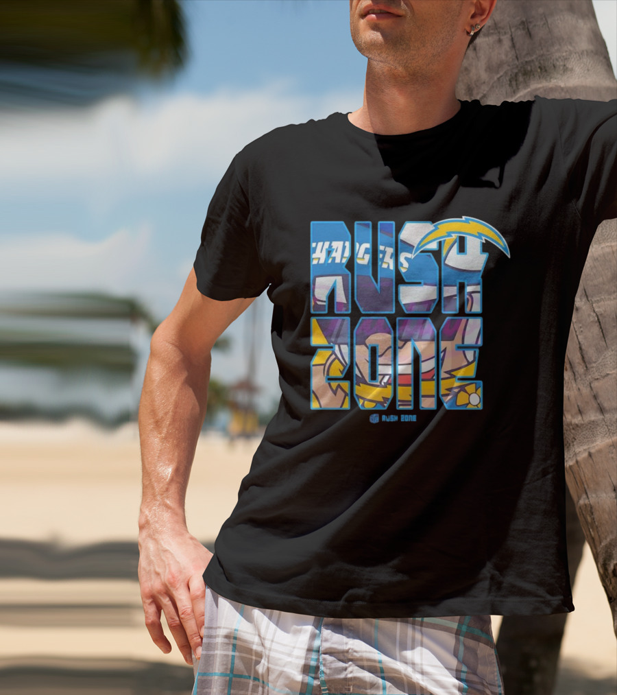 Los Angeles Chargers Rush Zone Cartoon Football T-Shirt