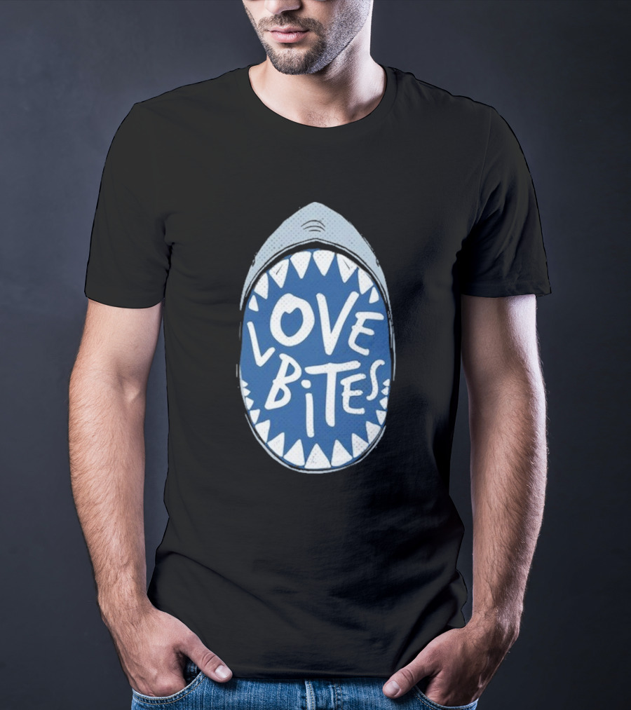 Love Bites Shark Mouth Teeth Graphic T-Shirt