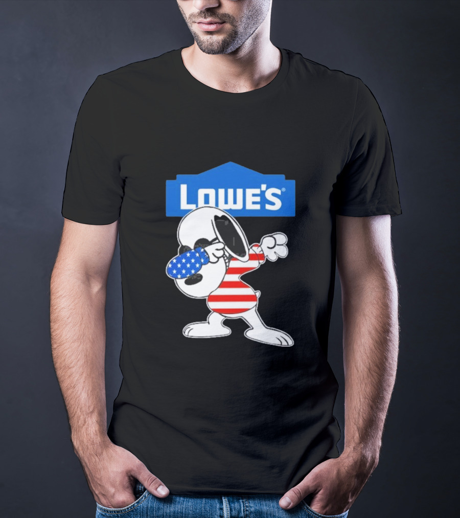 Lowe's Snoopy Dabbing American Flag Outfit T-Shirt