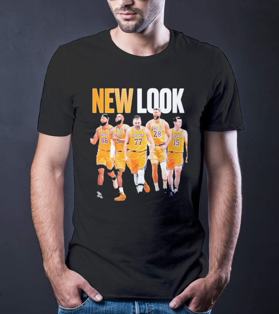 New Look Lakers Starting Five Luka Doncic 77 Los Angeles T-Shirt