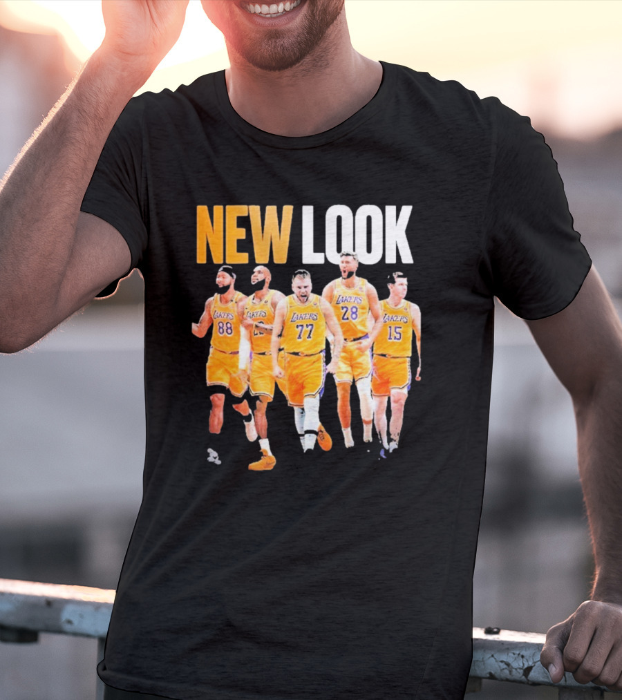 New Look Lakers Starting Five Luka Doncic 77 Los Angeles T-Shirt