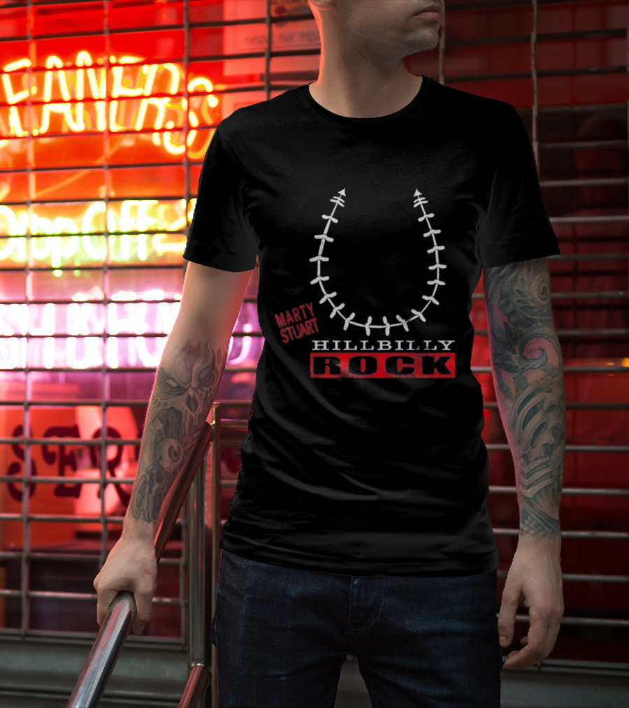 Marty Stuart HillBilly Rock Horseshoe Design T-Shirt