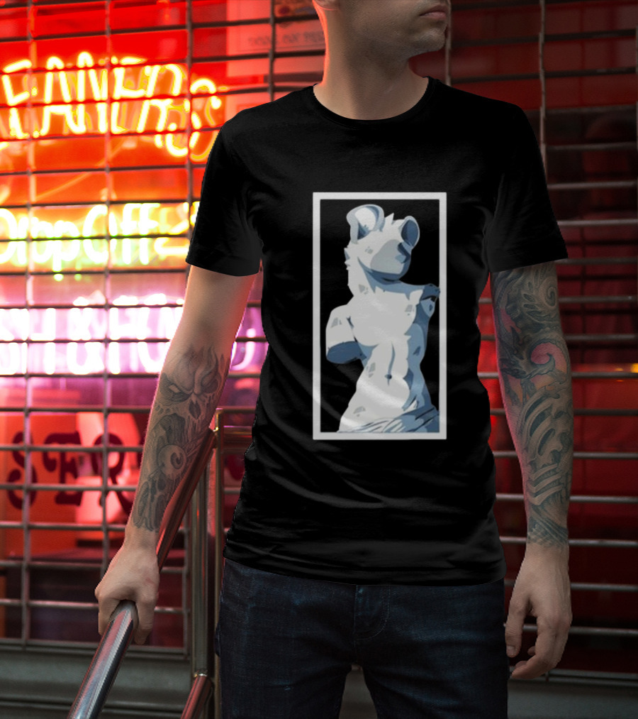 Mangoyena God's Chosen Hyena Statue Style T-Shirt