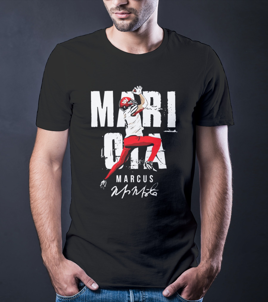 "Mari OIA Marcus Mariota Washington Commanders NFL Signature" T-Shirt