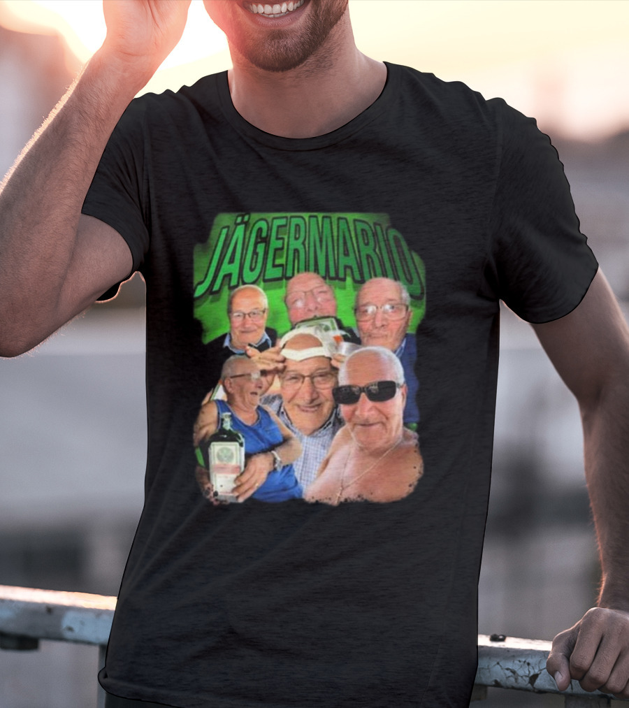 Marioscerra5 Jägermario Sigma Funny Multiphoto Collage T-Shirt