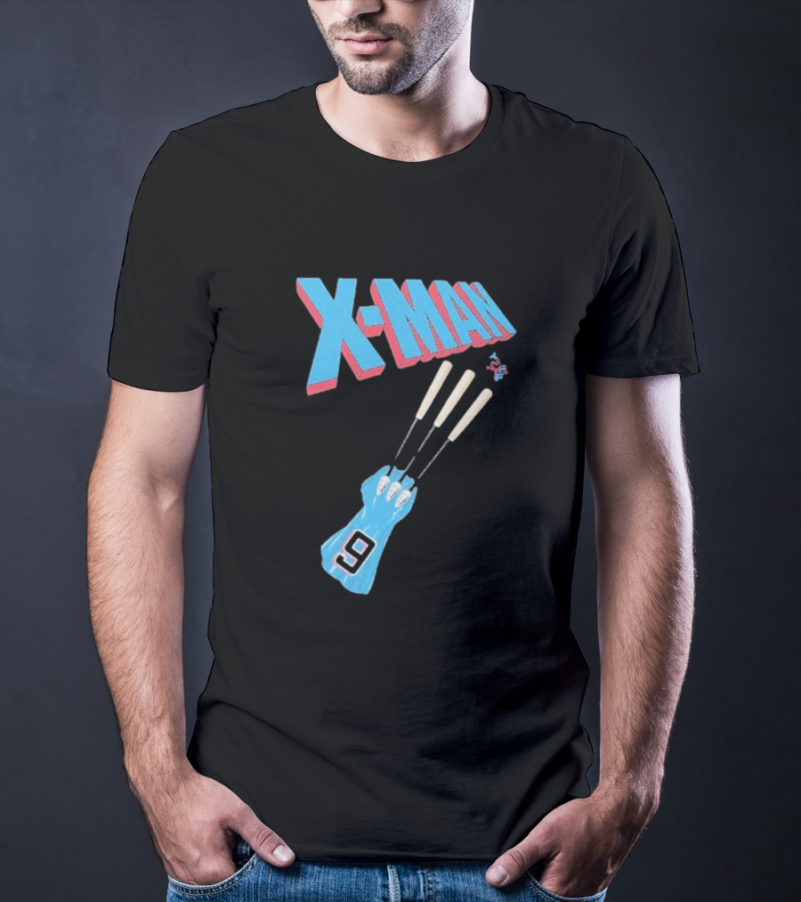 X-Man Miami Marlins Baseball Number 9 Batting Glove T-Shirt