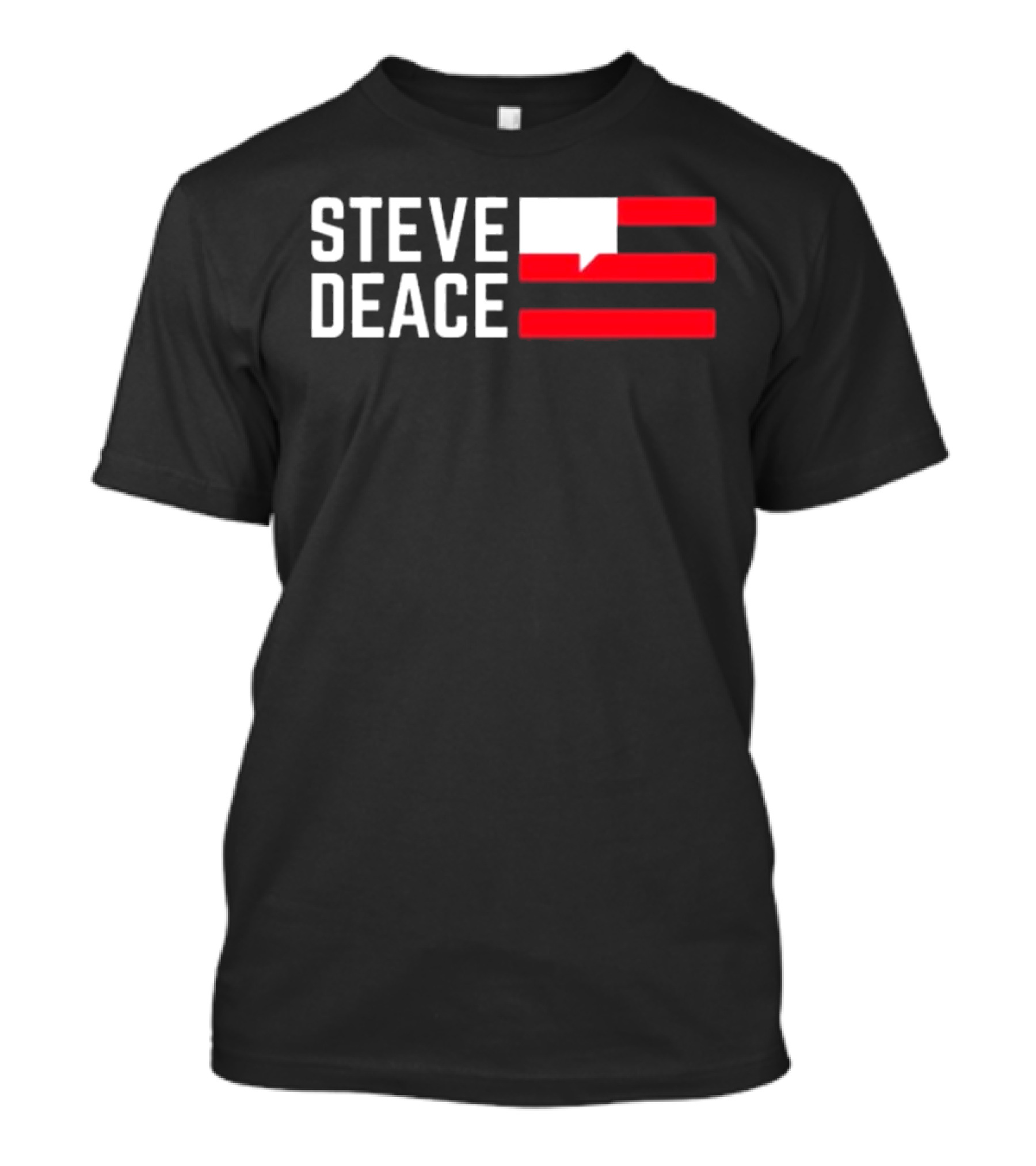 STEVE DEACE Red White Speech Bubble Stripes T-Shirt