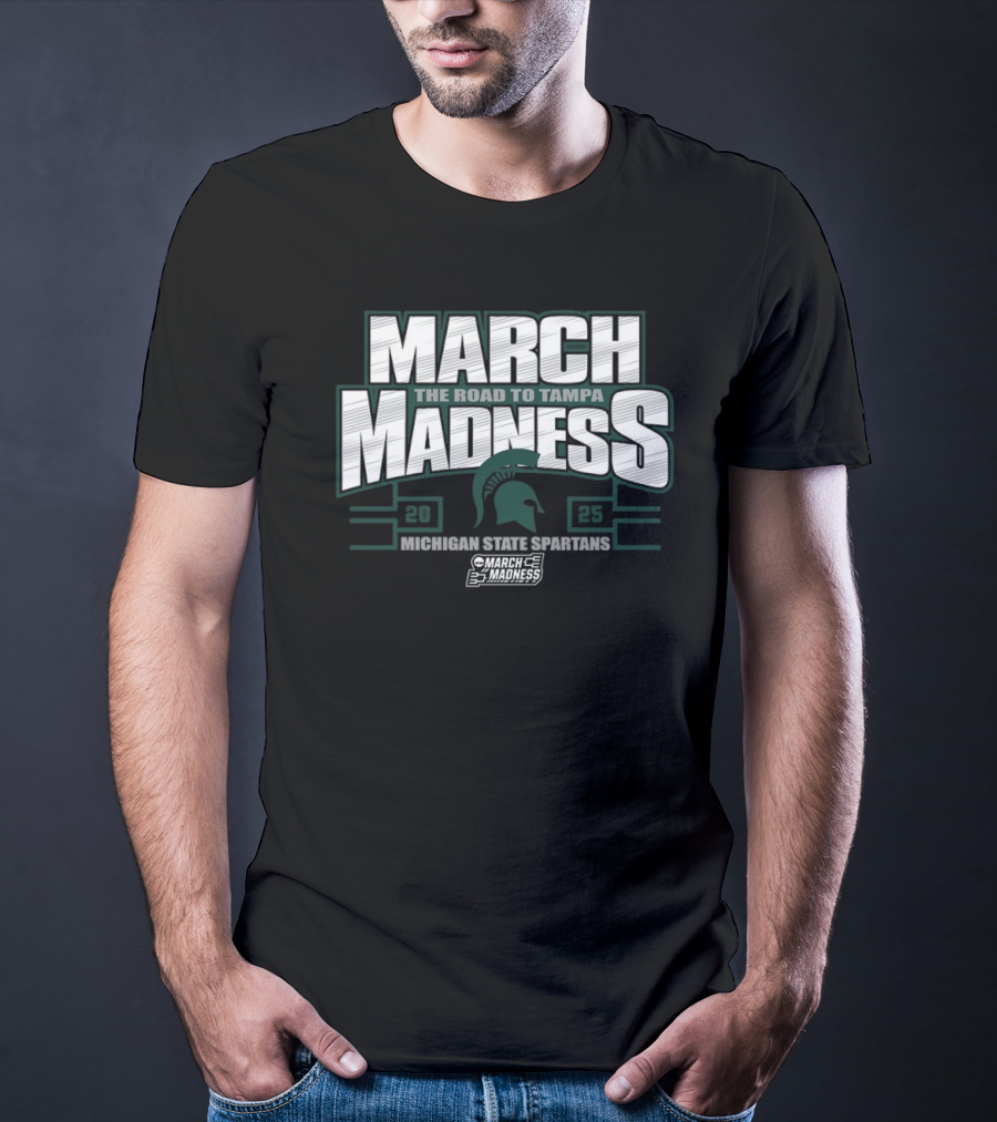 March Madness The Road To Tampa 2025 Michigan State Spartans NCAA Women's Basketball Tournament T-Shirt