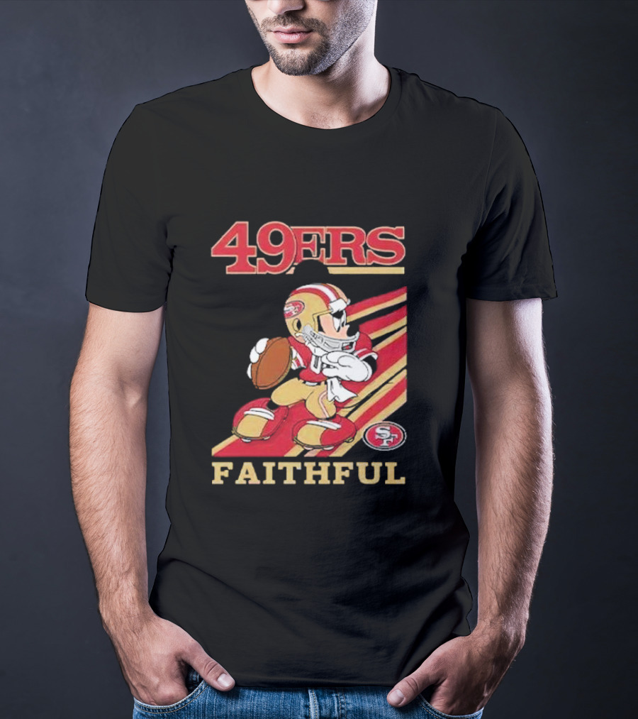 49ers Faithful Mickey Mouse Football Player T-Shirt