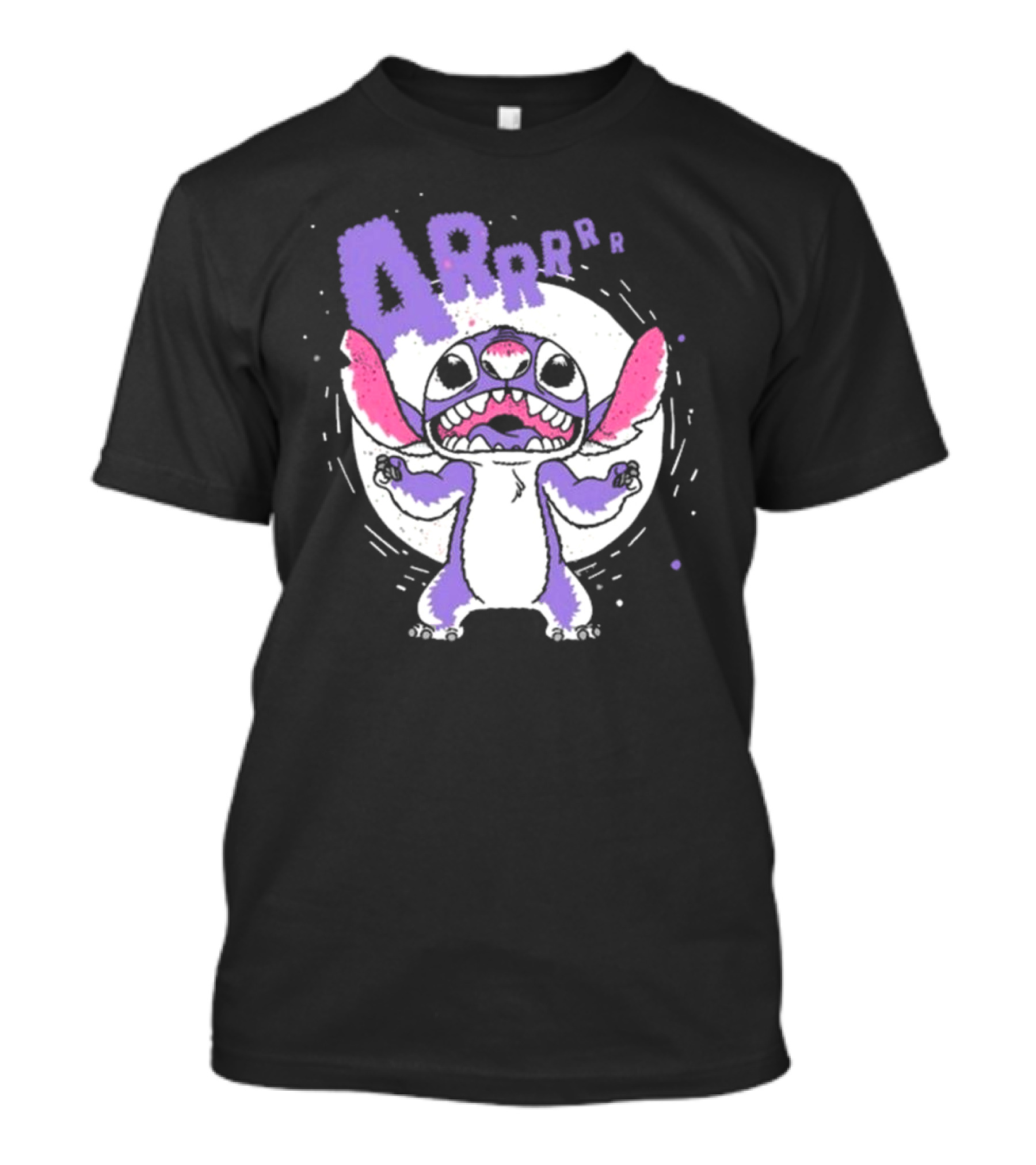 Midnight Stitch ARRp Purple Alien Character With Moon Background T-Shirt