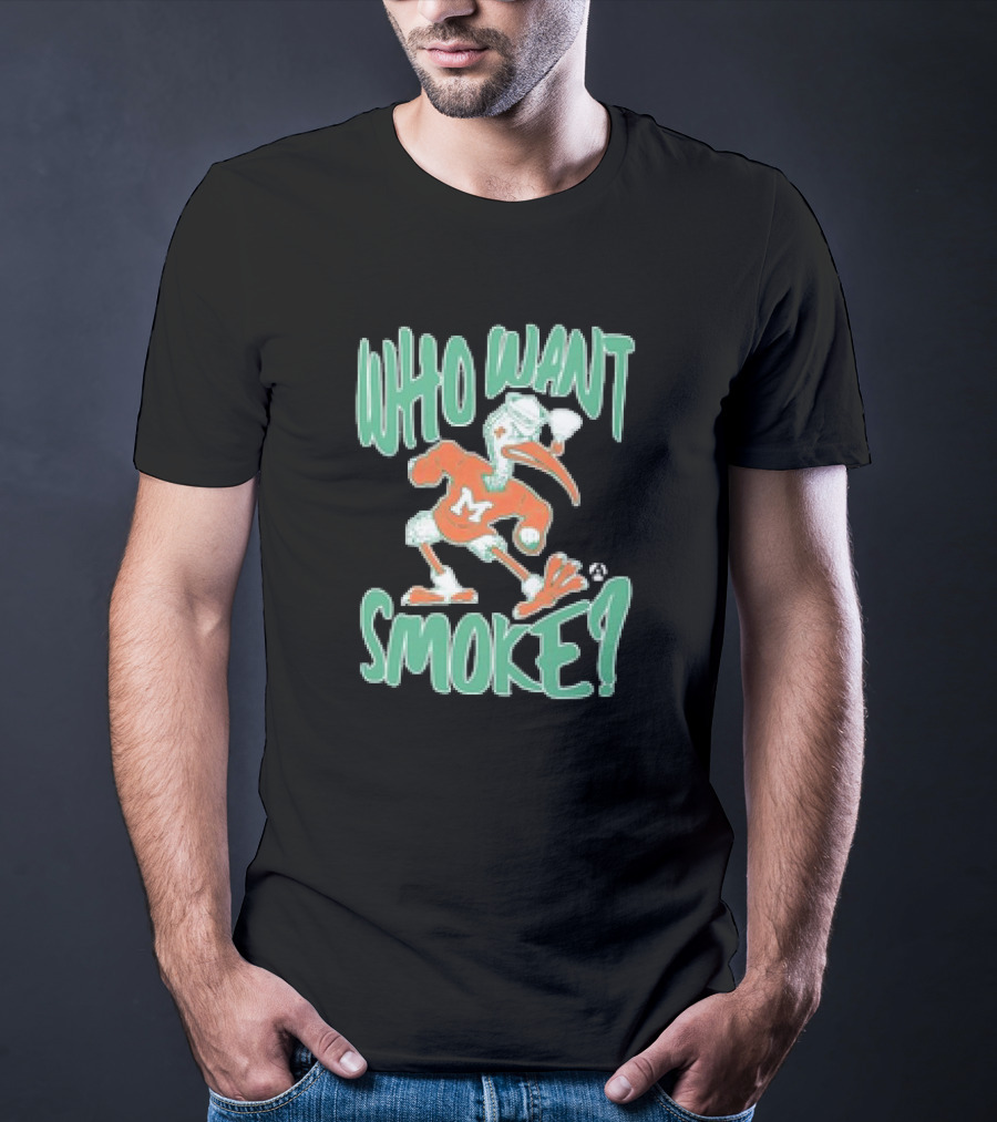 Miami Hurricanes Who Want Smoke Vintage Style Ibis Character T-Shirt
