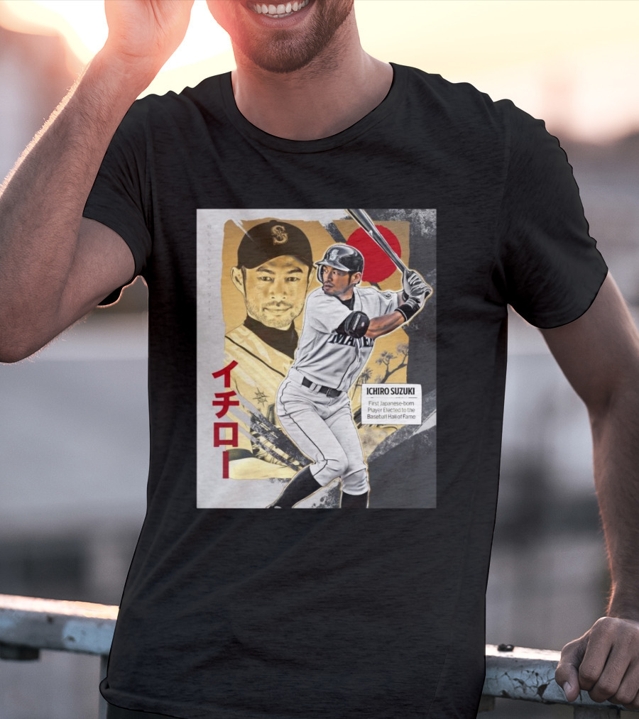 Ichiro Suzuki Seattle Mariners First Japanese-Born Player Elected To Baseball Hall Of Fame Red Sun T-Shirt