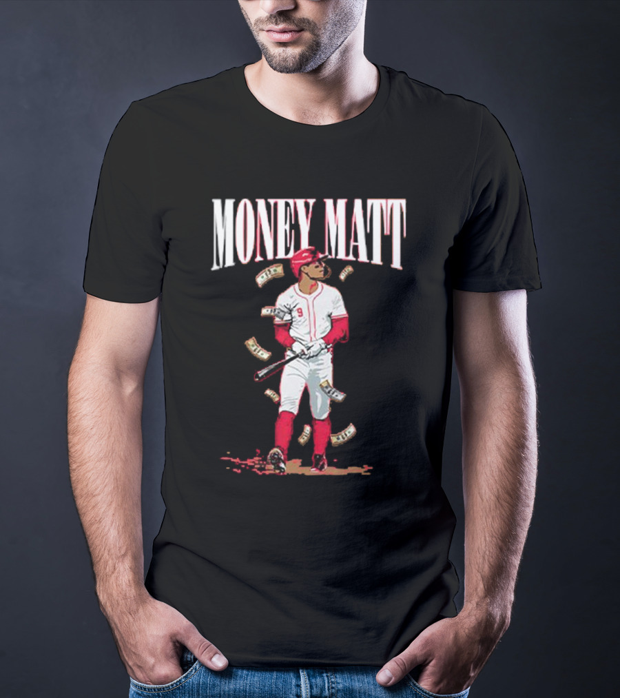 Money Matt McLain Red Baseball Player Icon T-Shirt