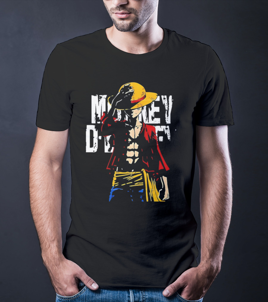 Monkey D Luffy One Piece Anime Character Iconic Straw Hat Pirate Outfit T-Shirt