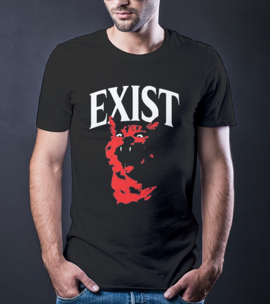 Mynameistuv Exist Red Cat Face T-Shirt