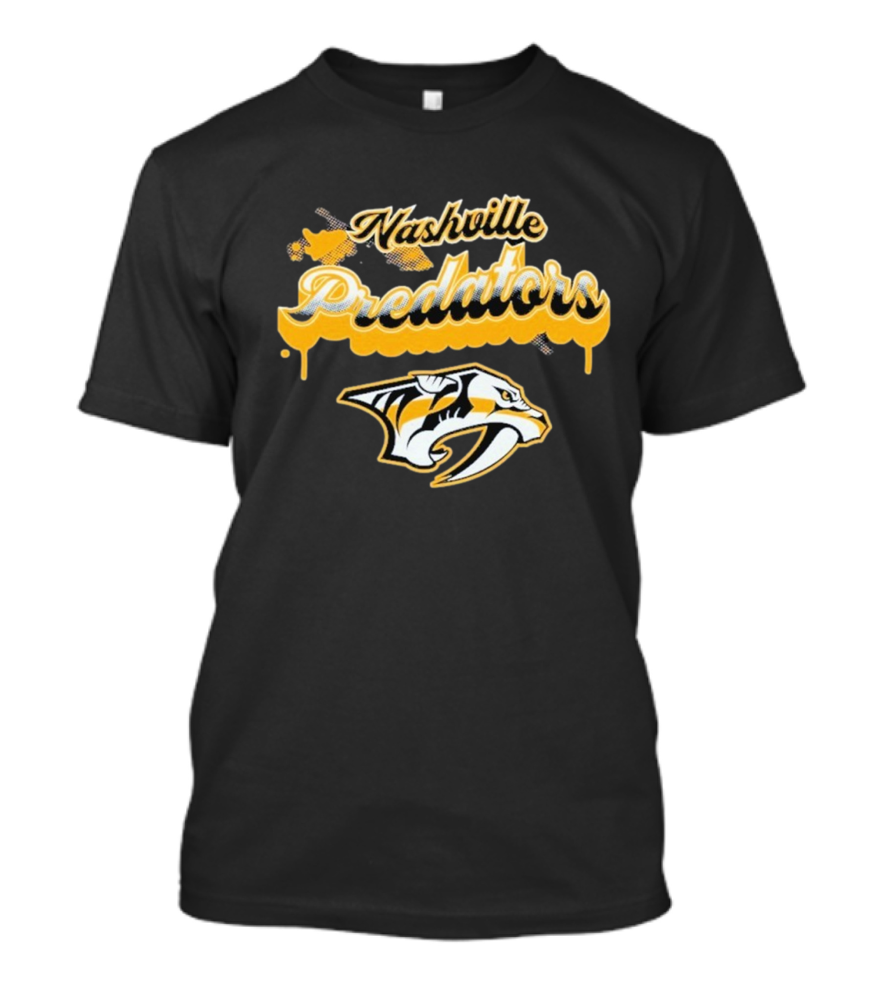 Nashville Predators Bubbly Script Ice Hockey Team Logo T-Shirt
