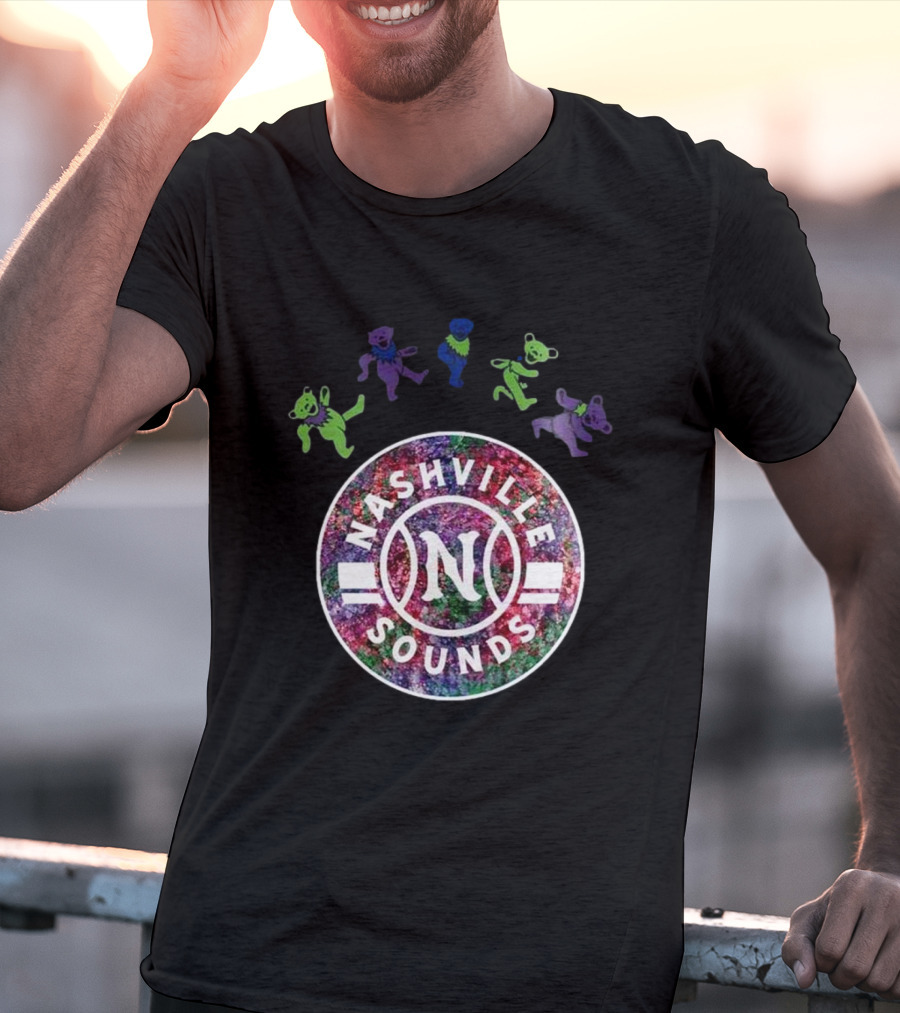 Nashville Sounds Grateful Dead Dancing Bears Baseball 2025 T-Shirt