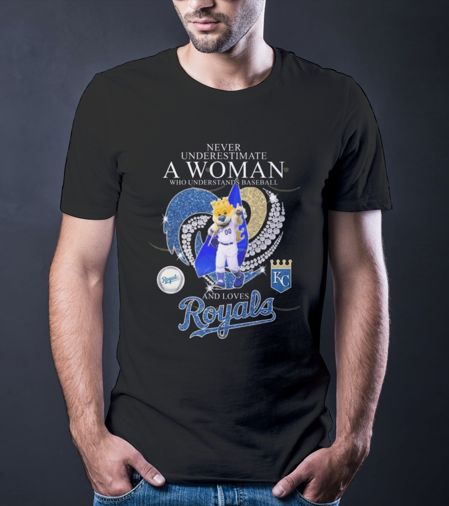 Never Underestimate A Woman Who Understands Baseball Royals Mascot Kansas City Love T-Shirt
