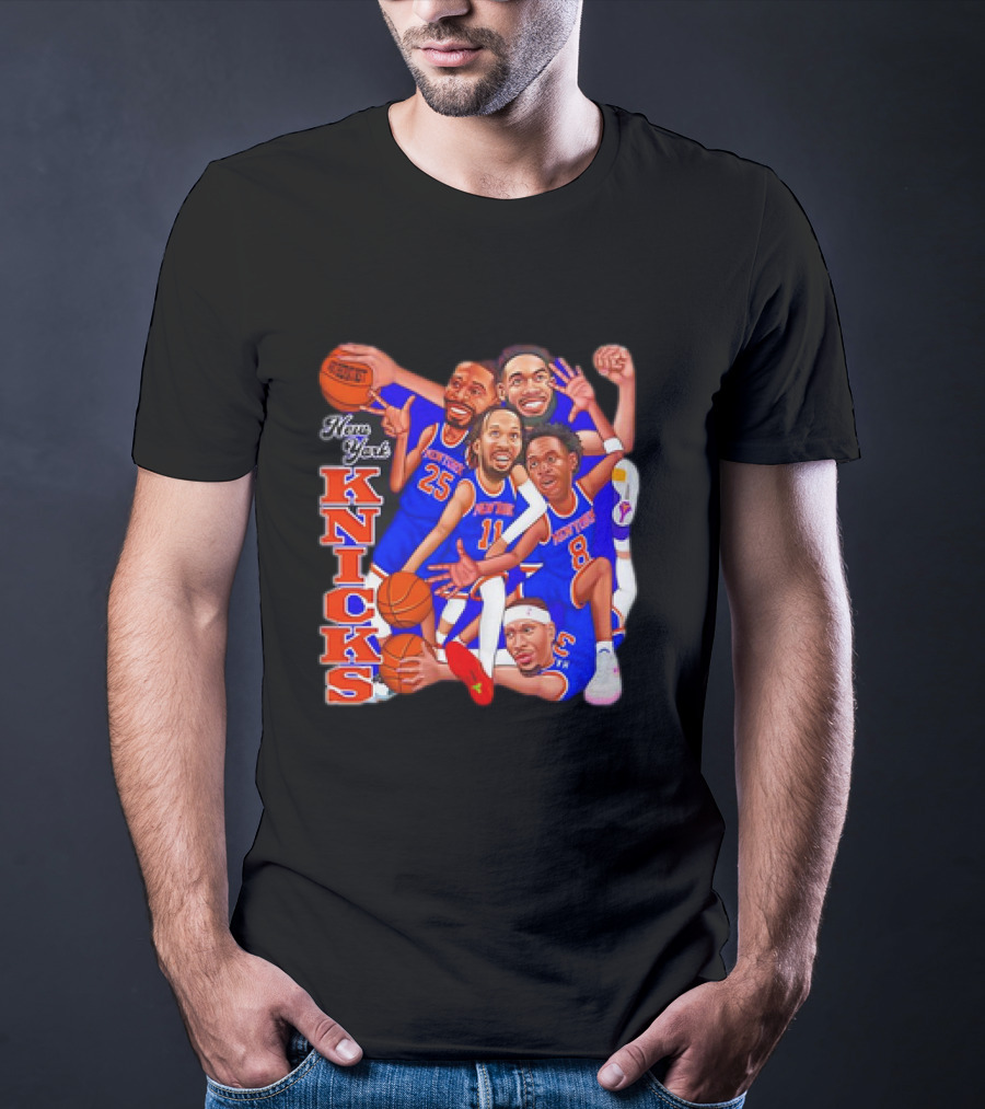 New York Knicks Basketball Caricatures Team Group Fan Favorite T-Shirt