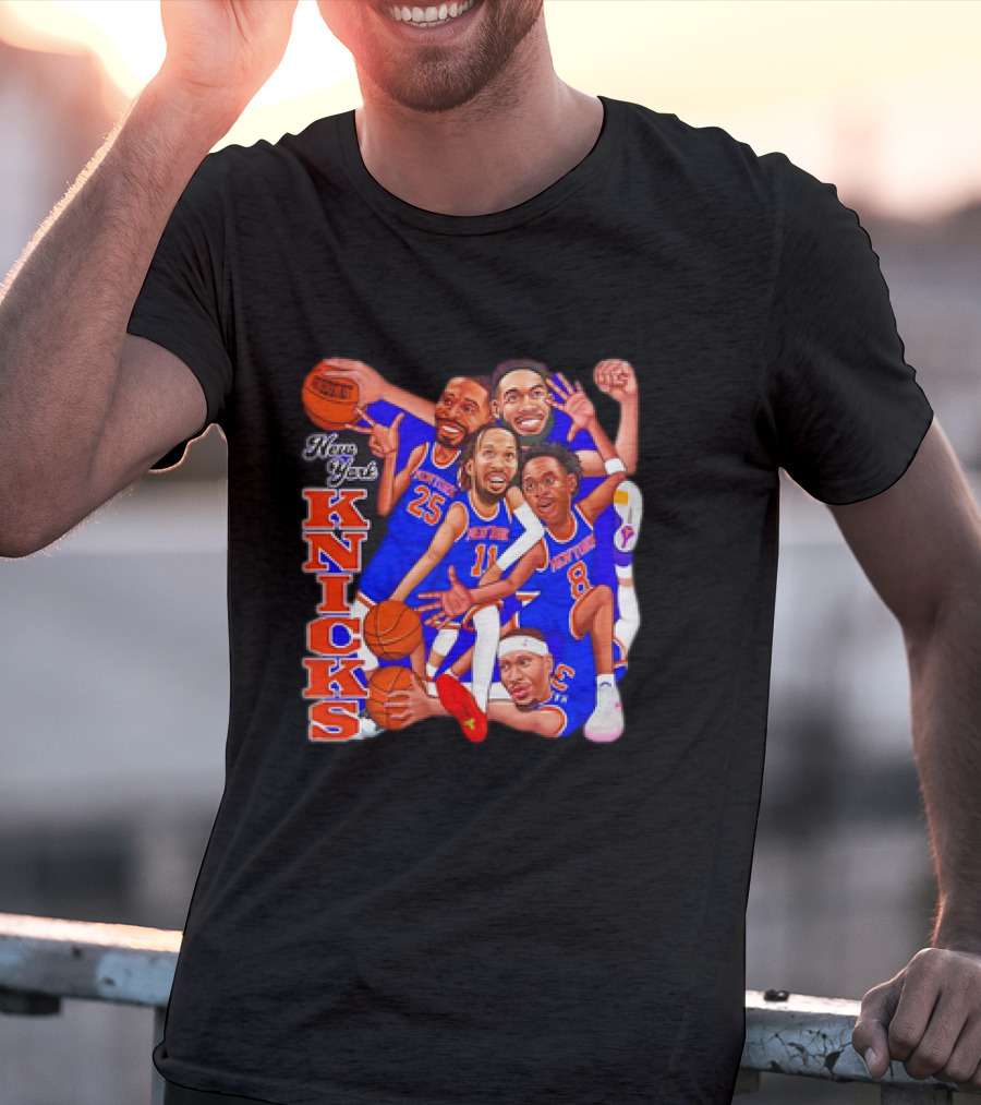 New York Knicks Basketball Caricatures Team Group Fan Favorite T-Shirt