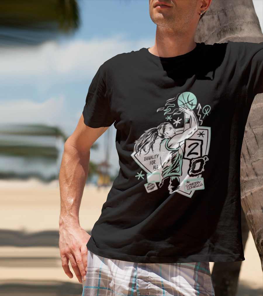 New York Liberty Sabrina Ionescu Equality For All Liberty Statue Basketball T-Shirt