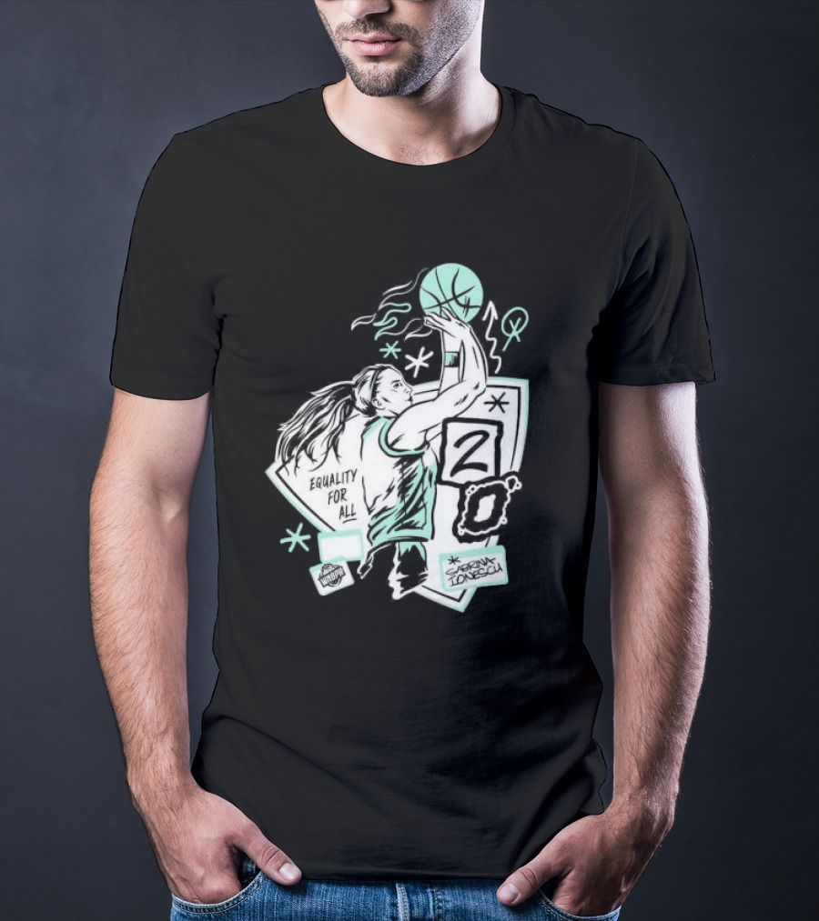 New York Liberty Sabrina Ionescu Equality For All Liberty Statue Basketball T-Shirt