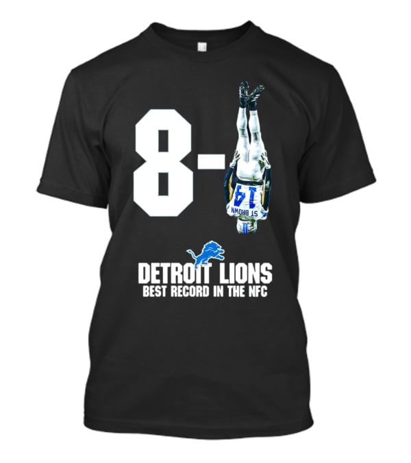 Detroit Lions 8-1 Amon-Ra St. Brown Headstand Celebration Best Record In NFC T-Shirt