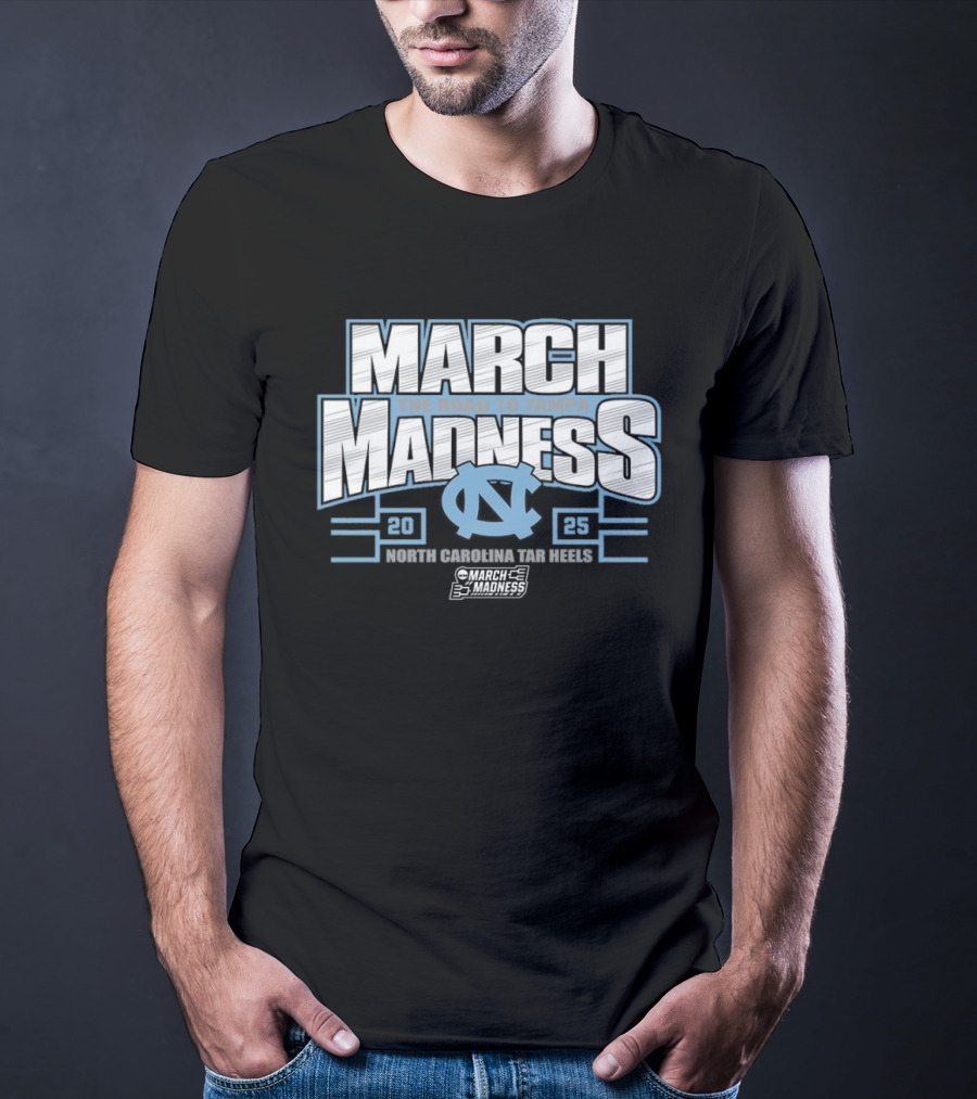 March Madness 2025 North Carolina Tar Heels Road To Tampa NCAA Tournament T-Shirt