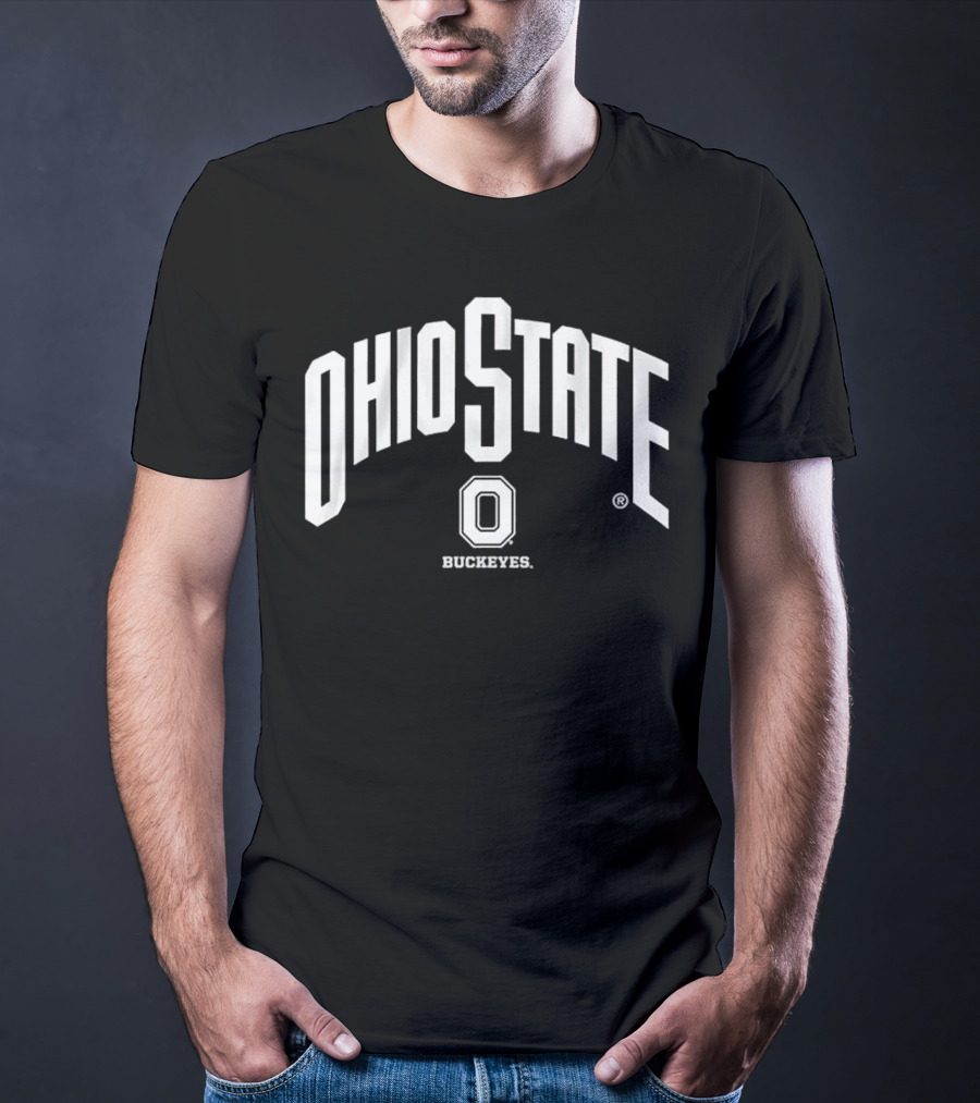 Ohio State Buckeyes Arched Wordmark With Athletic O T-Shirt