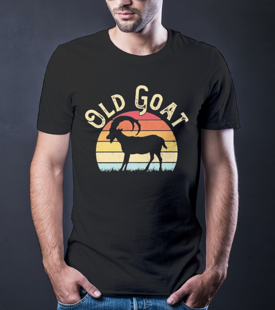 Old Goat Vintage Sunset Silhouette Retro Style T-Shirt