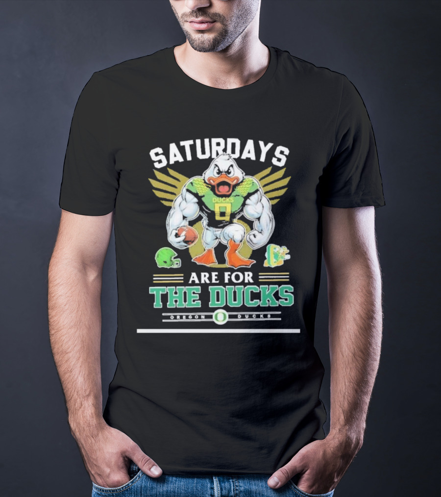SATURDAYS ARE FOR THE DUCKS Mascot Football Helmets Play T-Shirt
