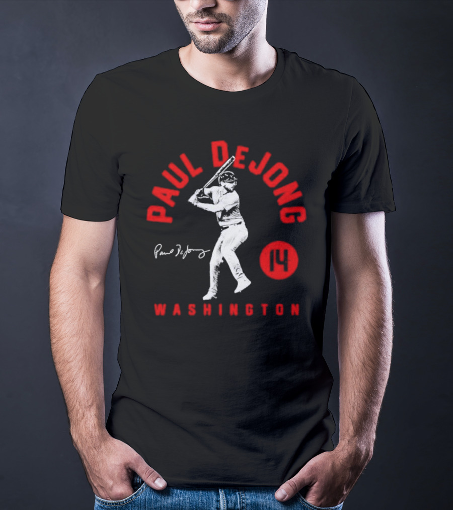 Paul DeJong Washington Nationals Signature Cartoon Number 14 T-Shirt