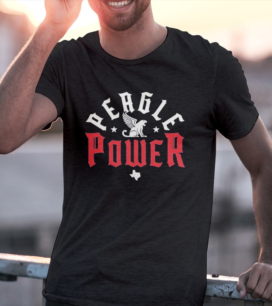 Peagle Power Winged Griffin Texas Baseball T-Shirt