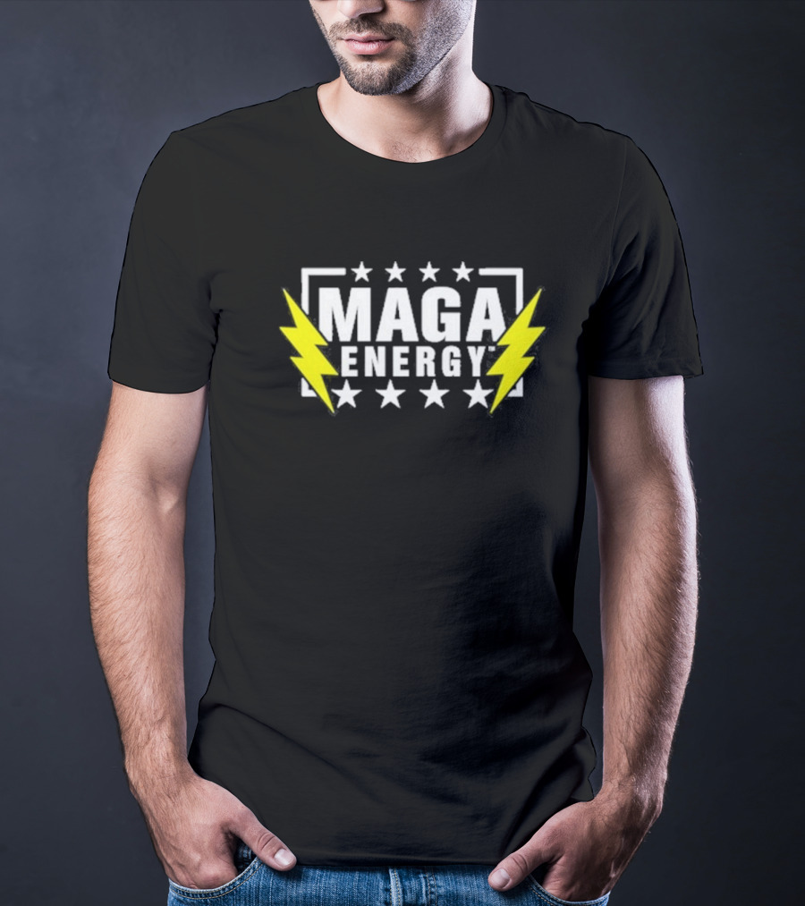 MAGA Energy Lightning Bolt Star Pattern T-Shirt