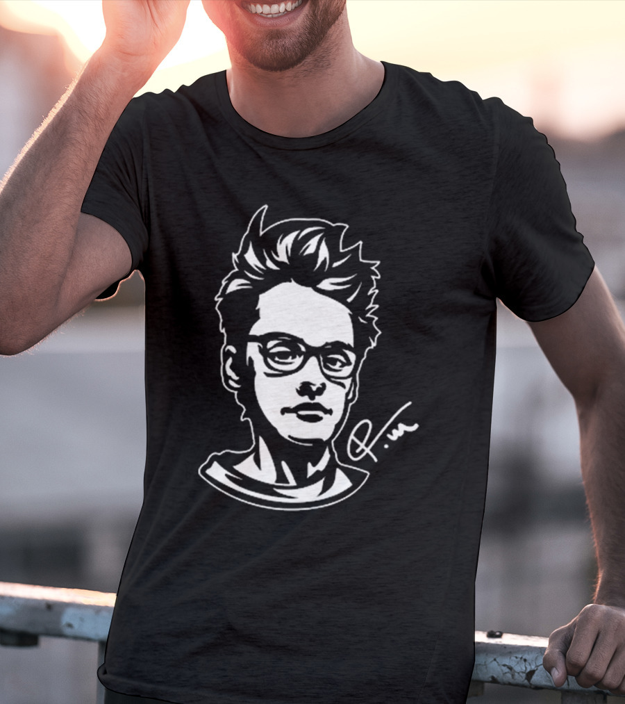 Petteri Mäkiranta Signature Illustration With Glasses And Spiky Hair T-Shirt