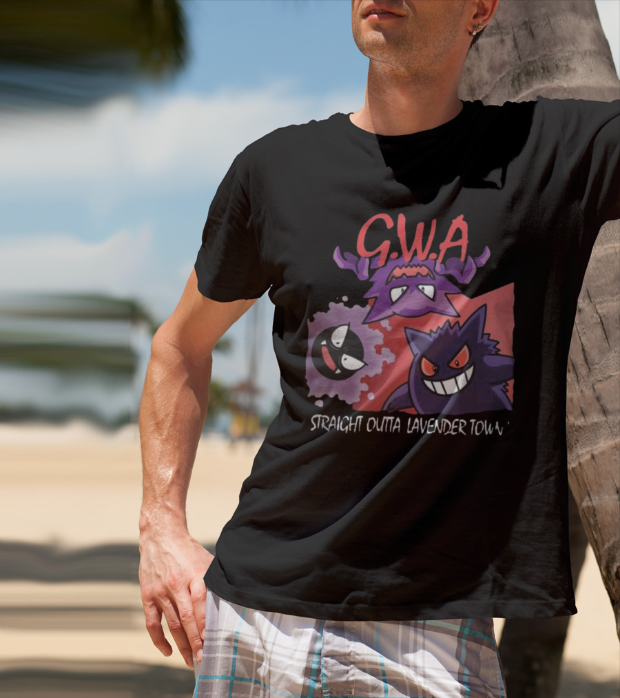 G.W.A Straight Outta Lavender Town Gengar Haunter Gastly T-Shirt