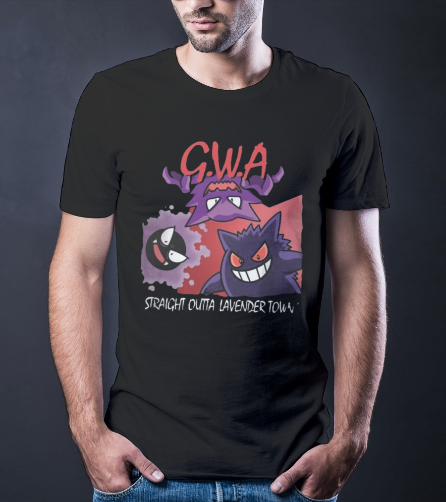 G.W.A Straight Outta Lavender Town Gengar Haunter Gastly T-Shirt