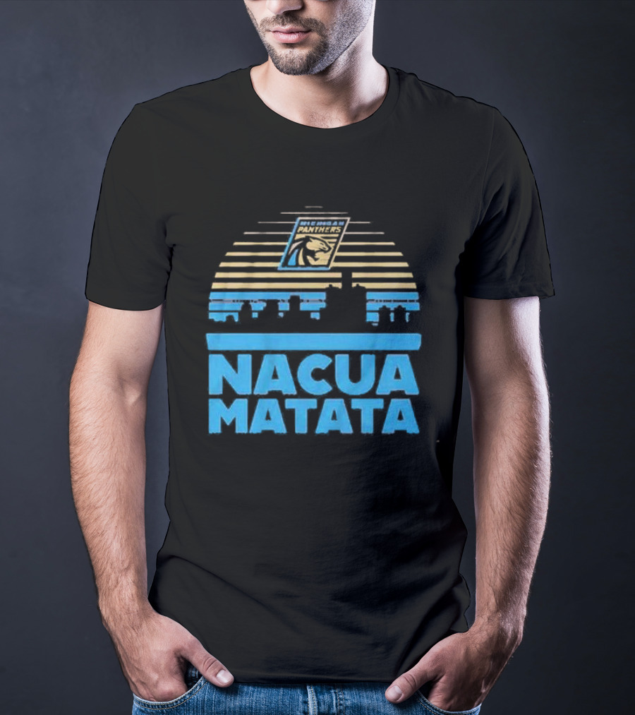 Nacua Matata Michigan Panthers Skyline Lion Icon T-Shirt
