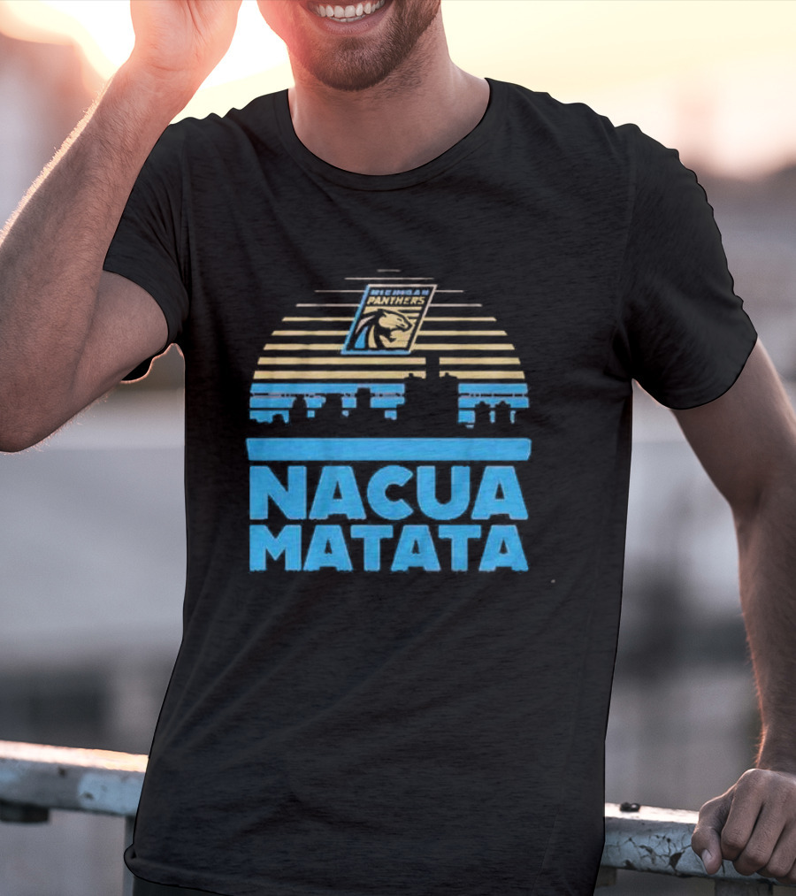 Nacua Matata Michigan Panthers Skyline Lion Icon T-Shirt