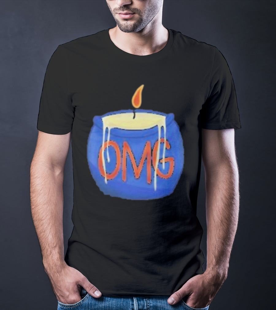 OMG Rally Candle Iconic Blue Wax Flame T-Shirt