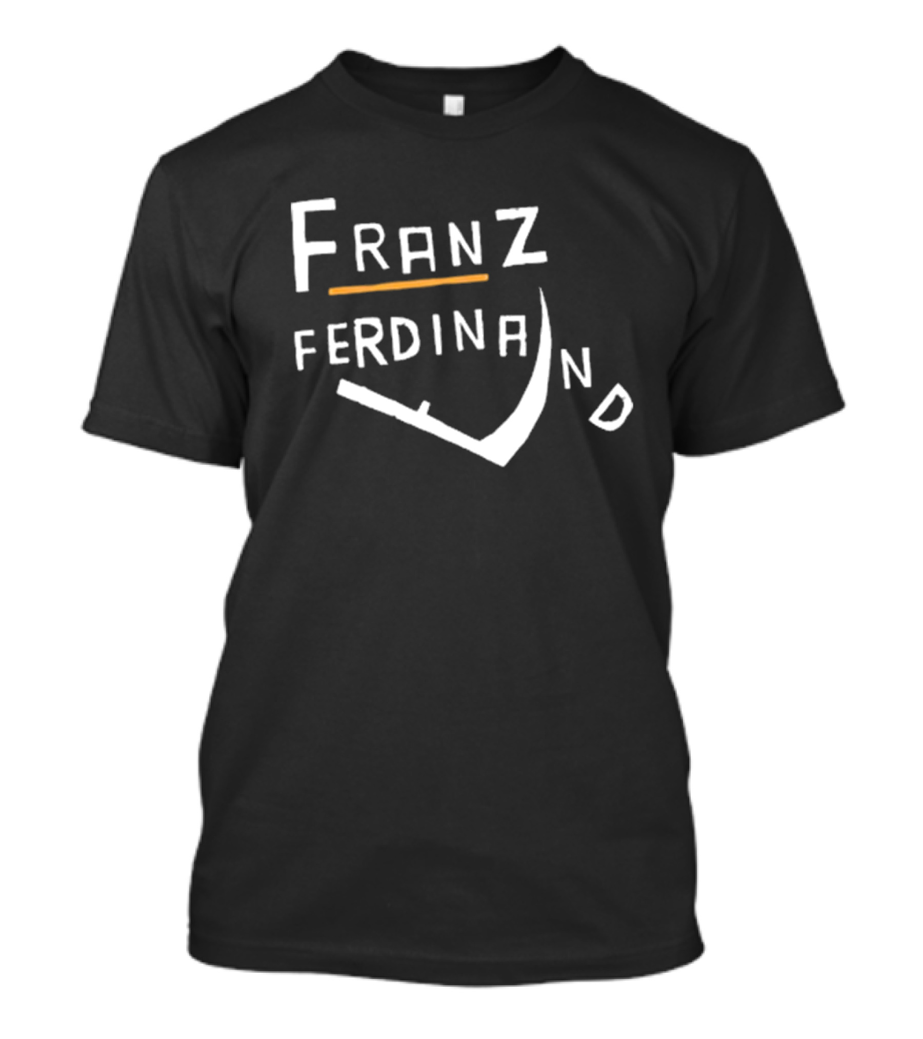 Franz Ferdinand Curved Text Design With Orange Line T-Shirt
