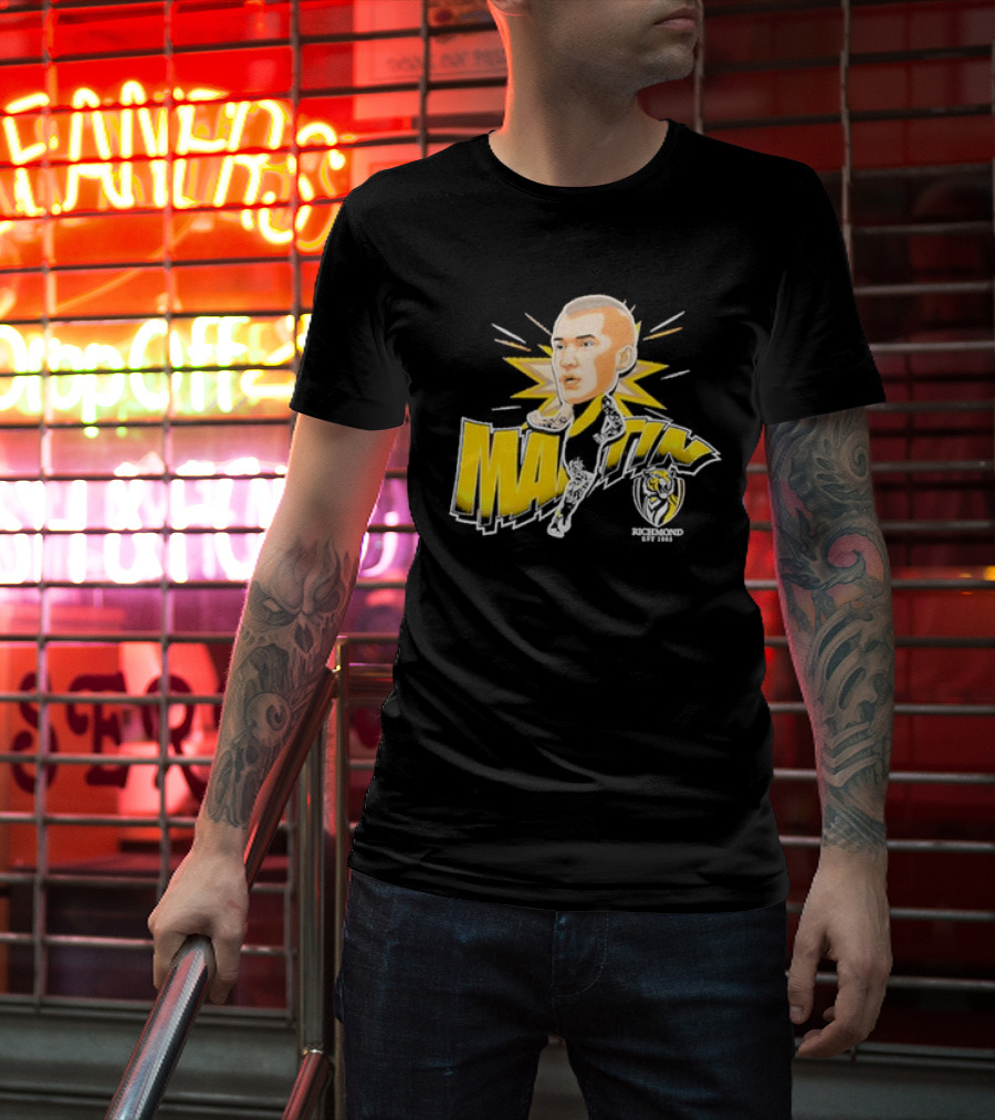 Richmond FC Dustin Martin Henrik Face With Yellow Highlights T-Shirt