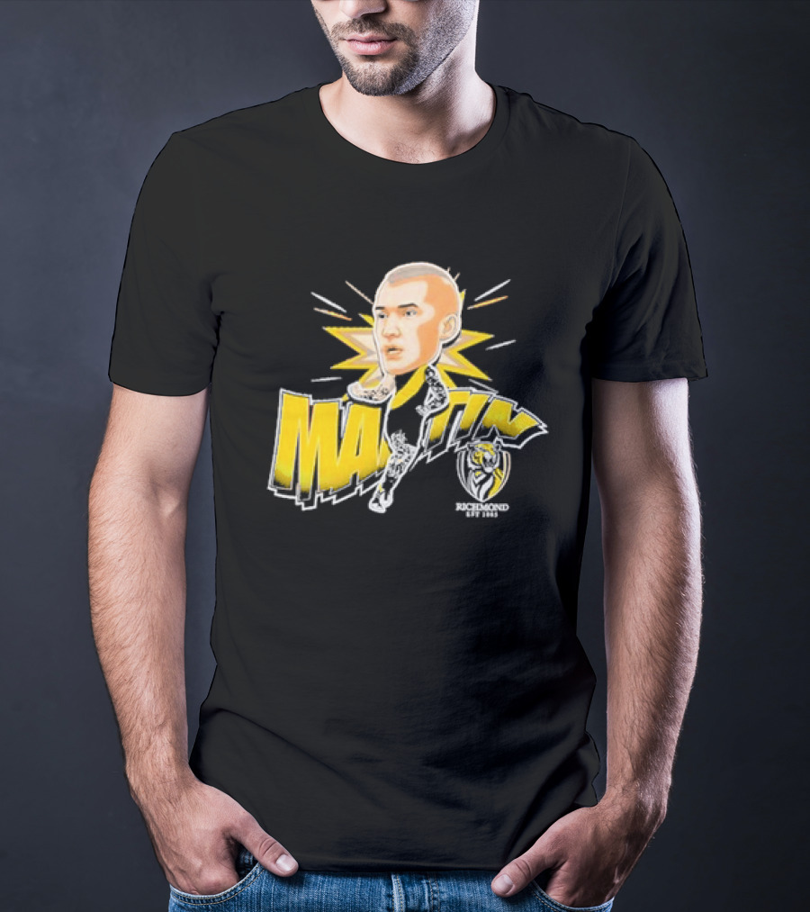 Richmond FC Dustin Martin Henrik Face With Yellow Highlights T-Shirt
